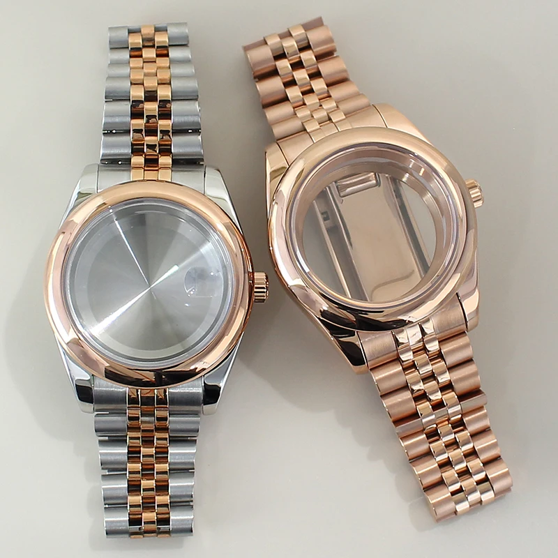 High-Quality 36mm/39mm Steel Watch Case with Sapphire Glass Bracelet