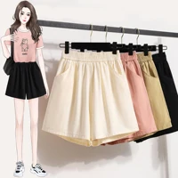 Plus Size Linen Shorts For Women Summer Shorts 2025 High Waist Wide Leg Loose Cargo Pants Women Korean Style Casual Shorts - Image 2