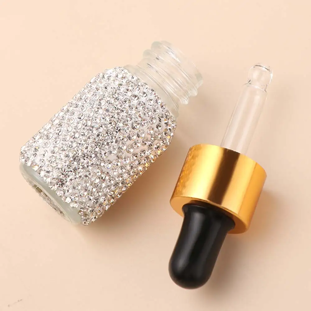 Gift Sparkling Empty Bottle Rhinestone Refillable Essential Oil Dropper Bottle Luxury 5ml Essential Oil Vials Handicraft