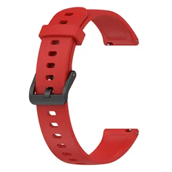 Silicone Sport Wristband Replacement Strap - 18mm Bracelet for Smartwatch Accessories (Red)