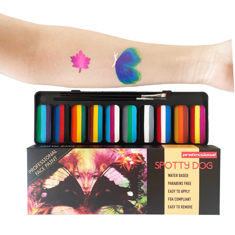 12 Color Face Painting Body Art Makeup With Brush Palette Bride Modeling Role Play Halloween Grimace 5