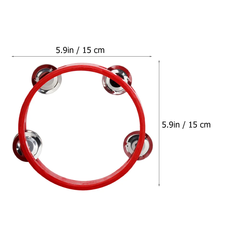 Tambourine Circle with Bell Wooden Hand Toy Musical Instrument Percussion Child