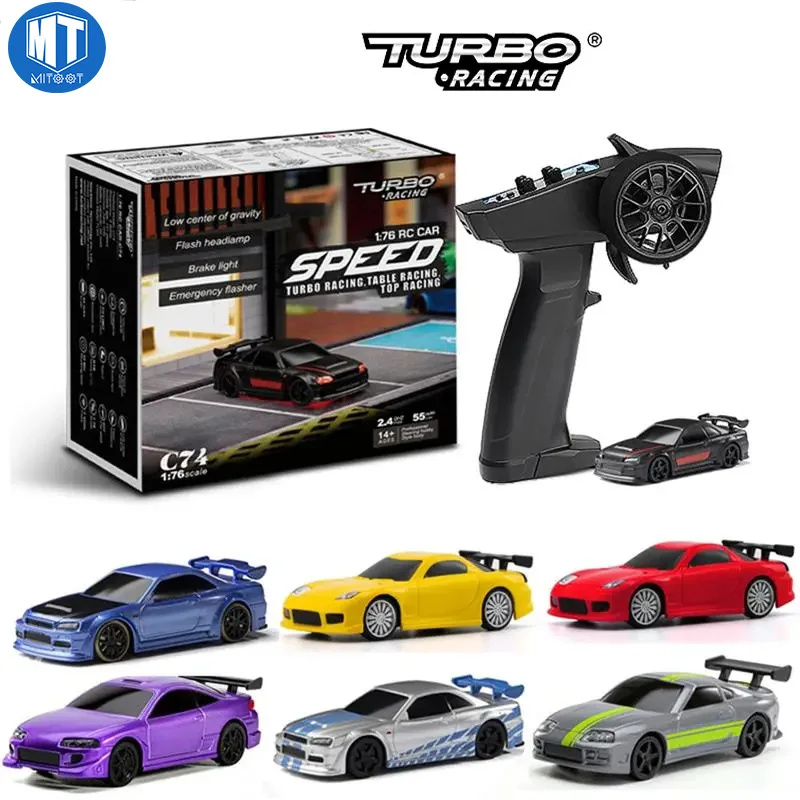 Turbo Racing 1:76 C72/C73 Mini Full Proportional RTR Kit RC Sport Car P21  FHSS 2.4GHZ 4CH Remote Controller Indoor Toy Gift