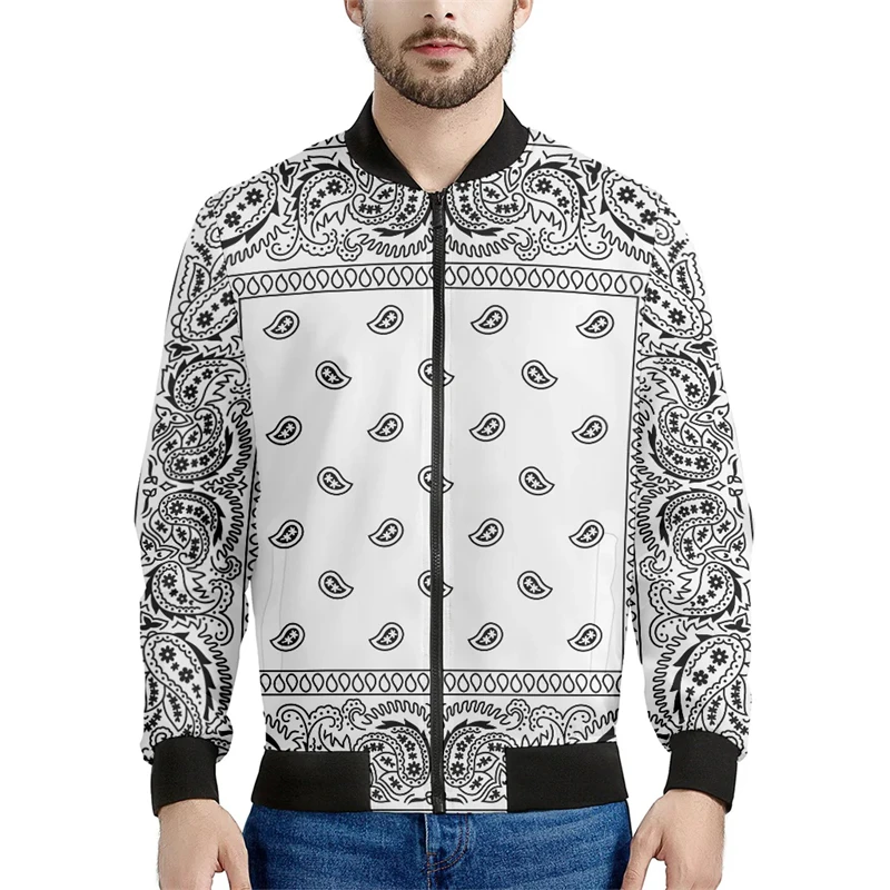 thumbnail image 1 of Chaquetas con estampado de bandana de cachemira de tendencia, moda de primavera y otoño, chaqueta con estampado 3D de manga larga, ropa de calle informal, sencilla y genial para hombre, 1 of 5
