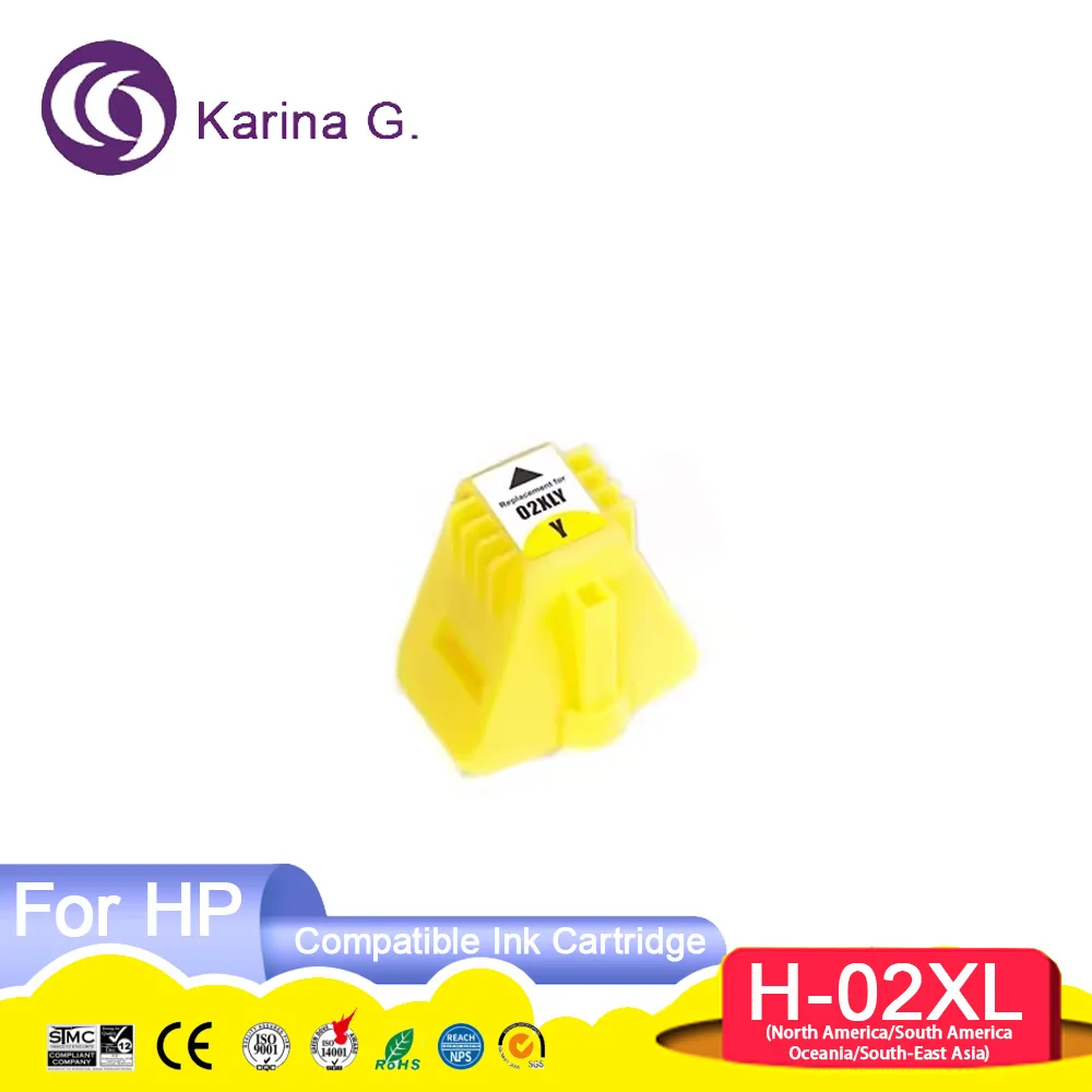 For 02 XL 02XL Premium Compatible Color Inkjet Ink Cartridge for 02 For Photosm