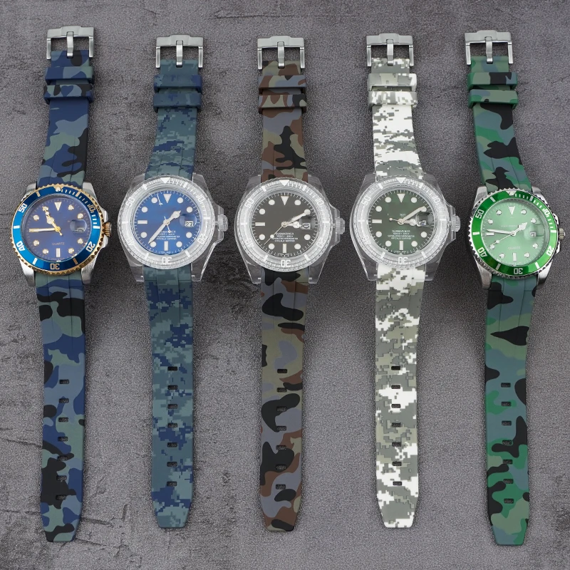 Cinturino In Gomma Per Omega Speedmaster Joint Moon-Watch Per Rolex Camo Curve End Accessori Per Orologi Con Cinturino Sportivo Impermeabile