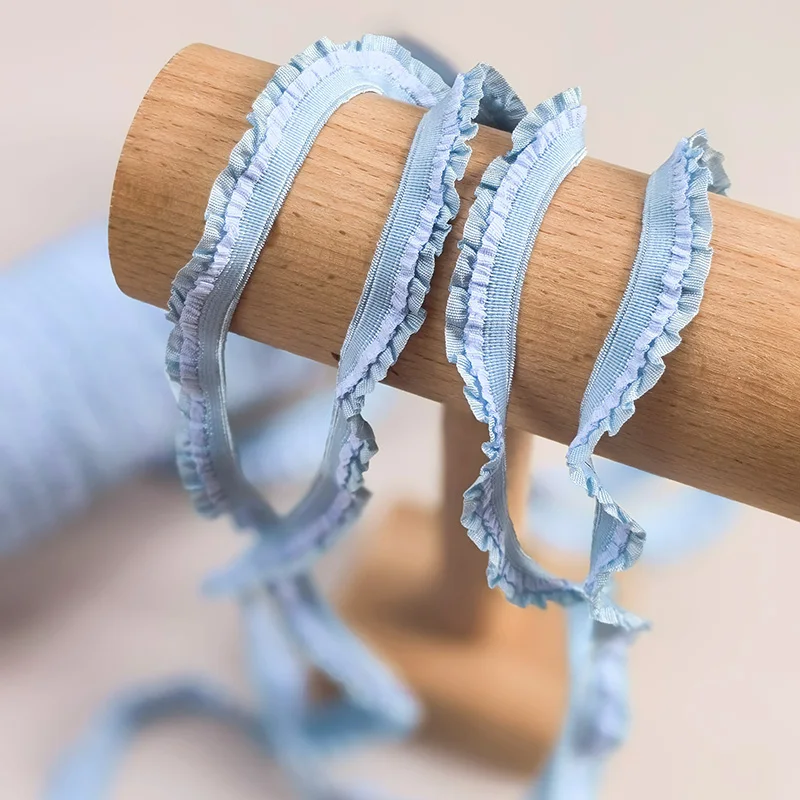 Elastisches Nähband, Rüschen-Spitzenbesatz, DIY-Unterwäsche-Dessous-Zubehör, breite Farben, Kunsthandwerk, 3 Yards/Lot, 1,2 cm – Detail 6