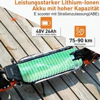 JOYOR T6E Pro trottinette électrique pliable de 10 pouces avec batterie 48V 26Ah, 20 km/h, autonomie de 90 km 3