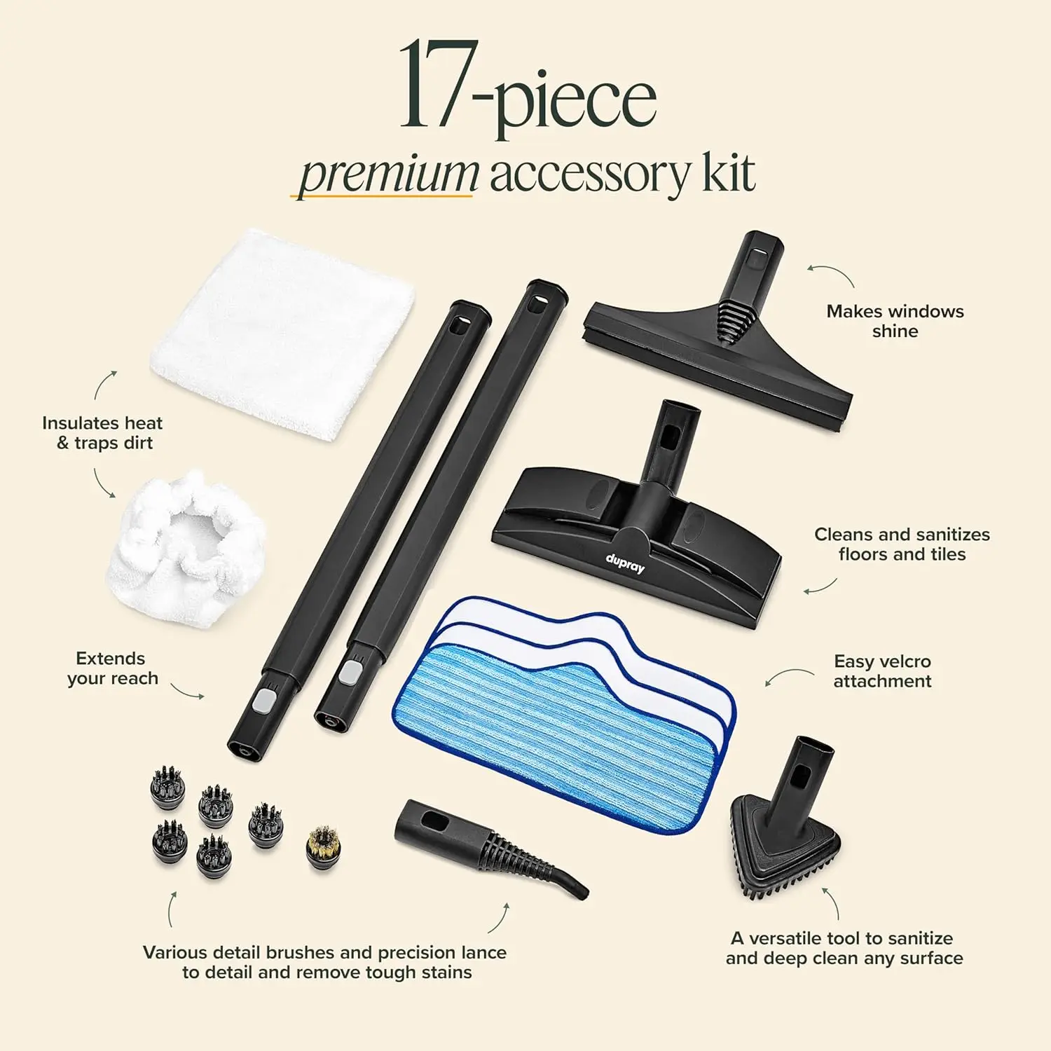 Steam Cleaner - Powerful Multi-Purpose Steamer for Deep Cleaning Floors, Upholstery, Grout, and More 3