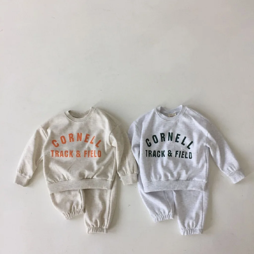 

Korean version children's clothing autumn set boys and girls' letter printed sweaters casual children's pants