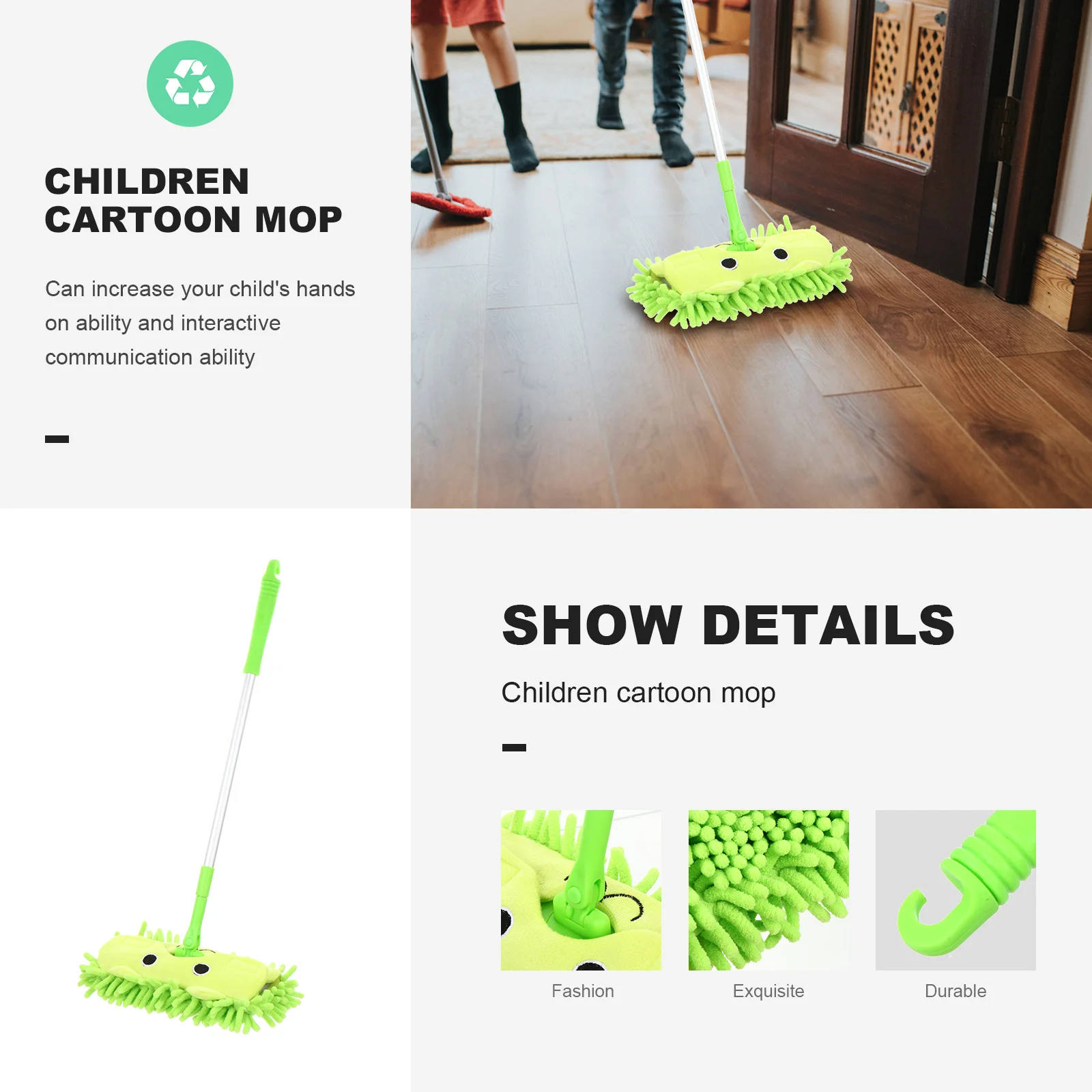 Toy Mop Pretend Kids Plaything Baby Toys Children Plastic Mini for Toddler Broom Set 6