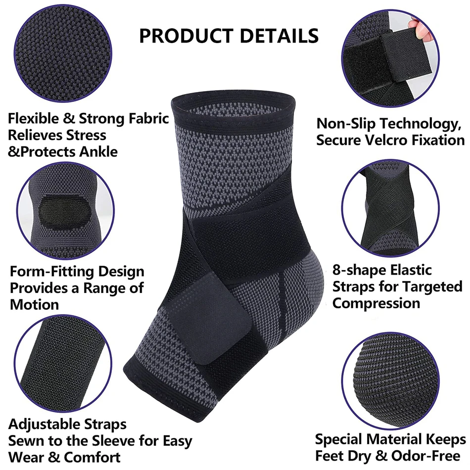 Worthdefence Compression Ankle Support Men Women Nylon Strap Belt Brace Elastic Foot Bandage Protector Football Basketball Gear ankle support ankle straps fitness ankle straps ankle support brace