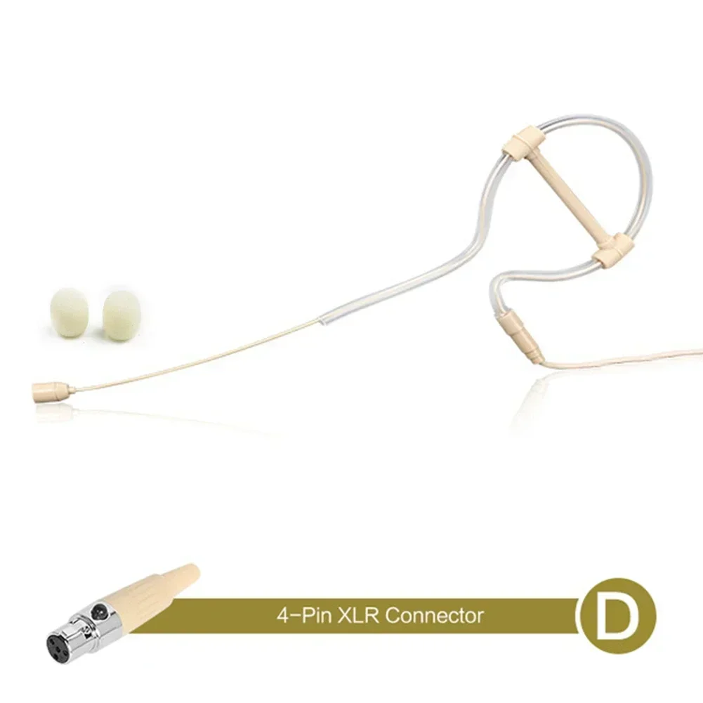 Microfono ad anello singolo con gancio per l'orecchio Condensatore omnidirezionale vivavoce 3,5 mm Spina XLR a 3 pin 4 pin con coperture per microfono - Image 5
