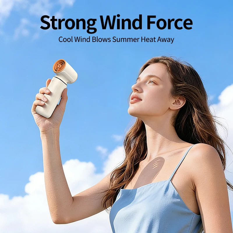 Compact USB Rechargeable Handheld Fan with LED Display & Advanced Cooling Technology