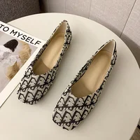 Lady Luxury Designer Cloth Flats Shoes Round Toe Slip-Ons For Wide Foot 44-32 2023 New Arrivals Black Moccasines Ballet Loafers 2