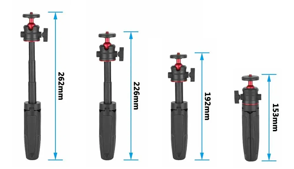 Foldable Tripod With Cold Hot Shoe 1/4'' Ball Head Mini Table Holder Bracket For