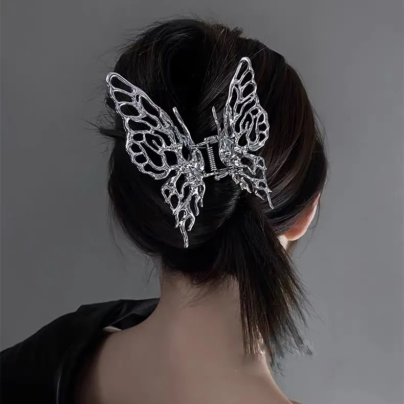 Exquisite Butterfly Hair Claw Clips for Women Elegant Pearl Hair Crab