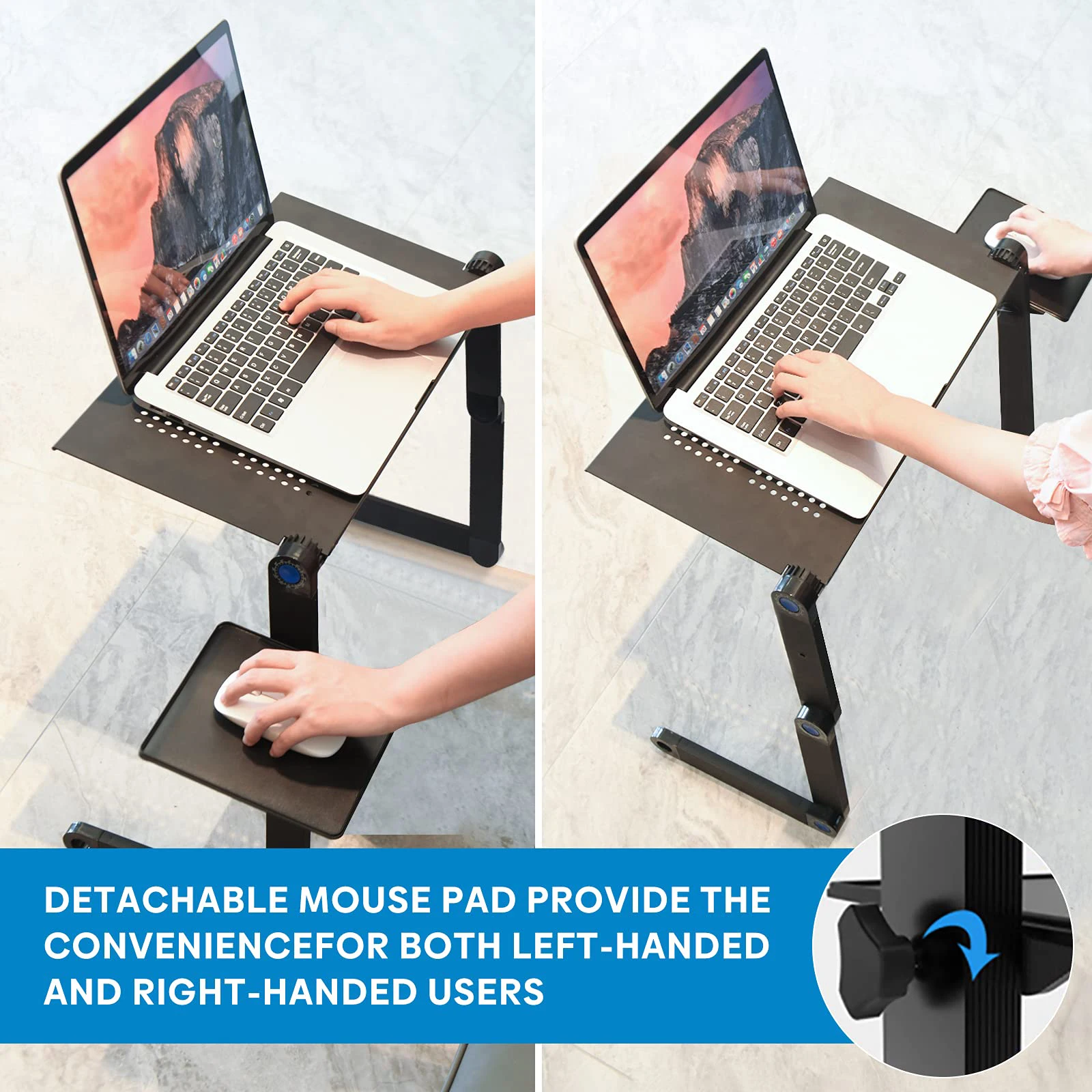 Laptop Table Stand and Lap Desk Adjustable Riser Portable with Mouse Pad Aluminum Laptop Cooling Holder desk for bed desktop laptop stand
