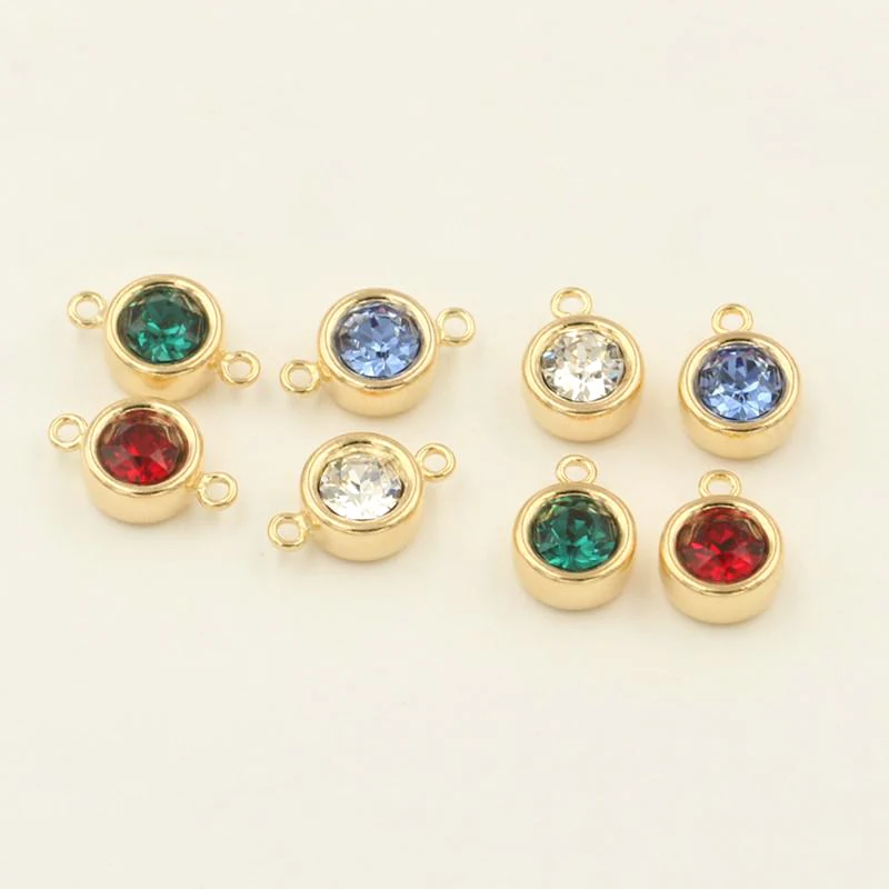 14K Gold gefüllt Einzel- und Doppellöcher Tropfen Charm 3/4/6MM Anhänger AAA Zirkon Charm für Halskette Ohrring DIY Schmuckzubehör – Detail 13