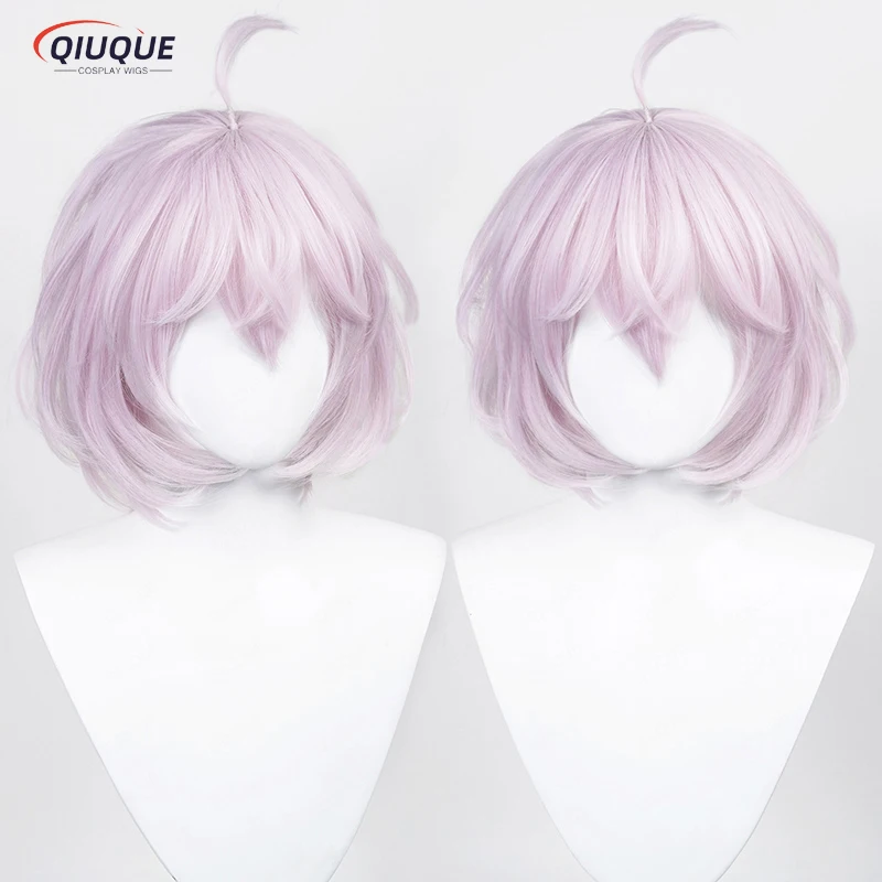 

Senju Kawaragi Cosplay Wig Anime Short Light Purple Pink Heat Resistant Synthetic Hair Halloween Party Wigs + Wig Cap