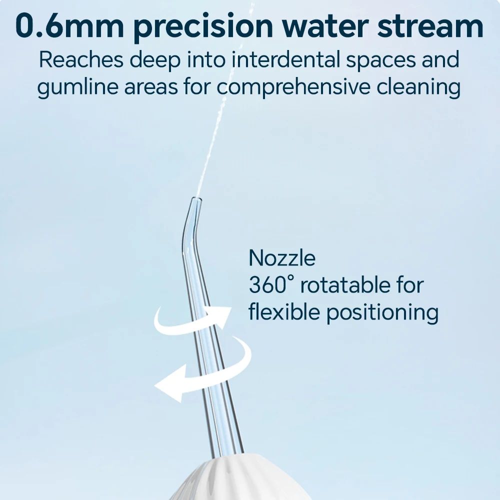 Electric Water Dental Flosser Pick for Teeth, Waterproof Cordless Oral Irrigator with 200ML, 3 Modes & 4 Tips for Teeth Cleaning