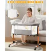 Baby Bassinet Bedside Bassinet, Baby Cradle with Machine-Washable Sheets, Four-Sided Breathable Mesh, 6 Height Adjustable 4
