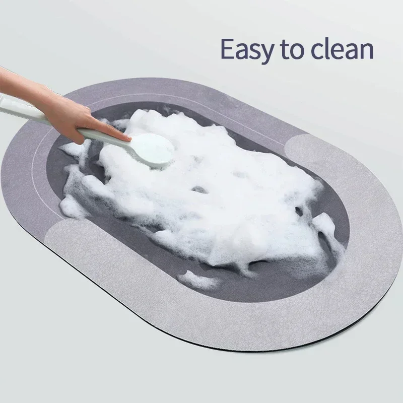 Super Absorbent Bath Mat Quick Drying Bathroom Rug Non-slip Bath Tub Side Area Rug Entrance Doormat Bathroom Door Mats 욕실매트