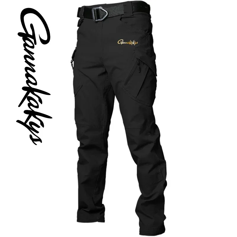 Men's Fishing Pants Windproof Hiking Multi Pocket Workwear Pants Outdoor Tactical Wear Resistant Pants