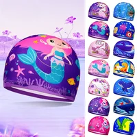 Children Swimming Caps for Boys Girls Cute Cartoon Swim Caps High Elastic Soft Kids Printed Swim Caps Swimming Pool Accessories 1