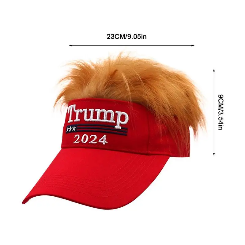 Trump Hats Half Hat Support for Trump Hat Adjustable Baseball Caps Outdoor Sunscreen Baseball Caps Wig Visor