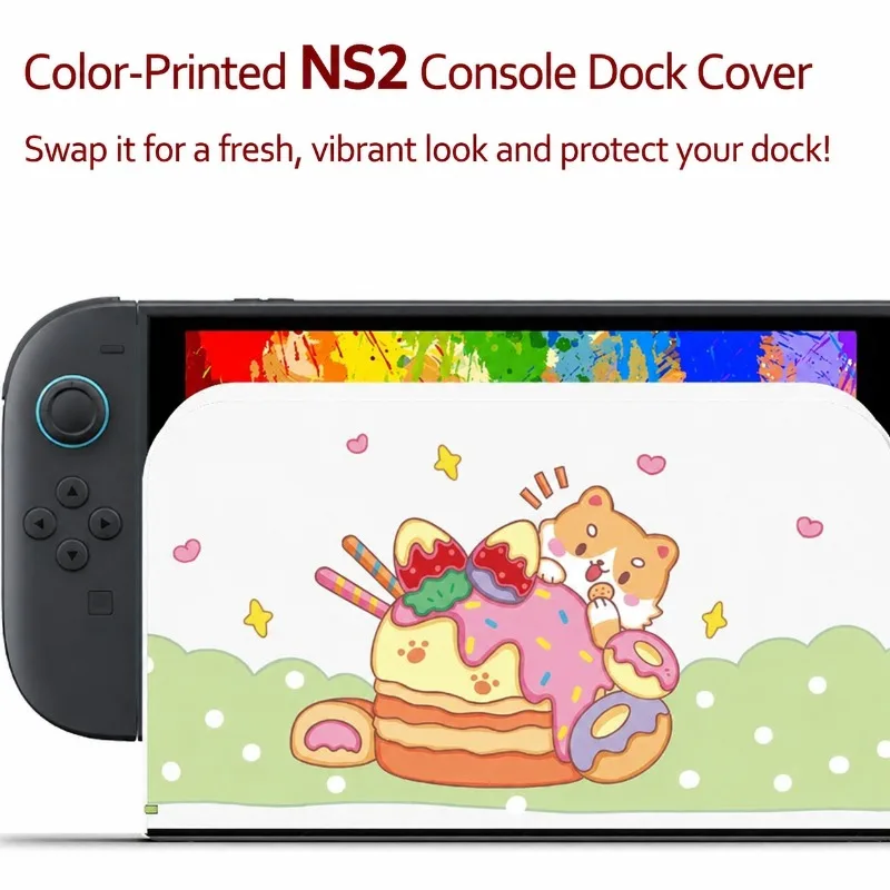 Enhanced Cartoon Pattern Hard Shell Dock Cover with Precision Cutout and Dust Barrier