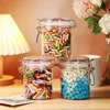 Sealed Plastic Jars With Clip Lids Wishing Bottles Snack Jars Message Storage Jars Candy Jars, Stainless Steel Snap Seal Jars 4