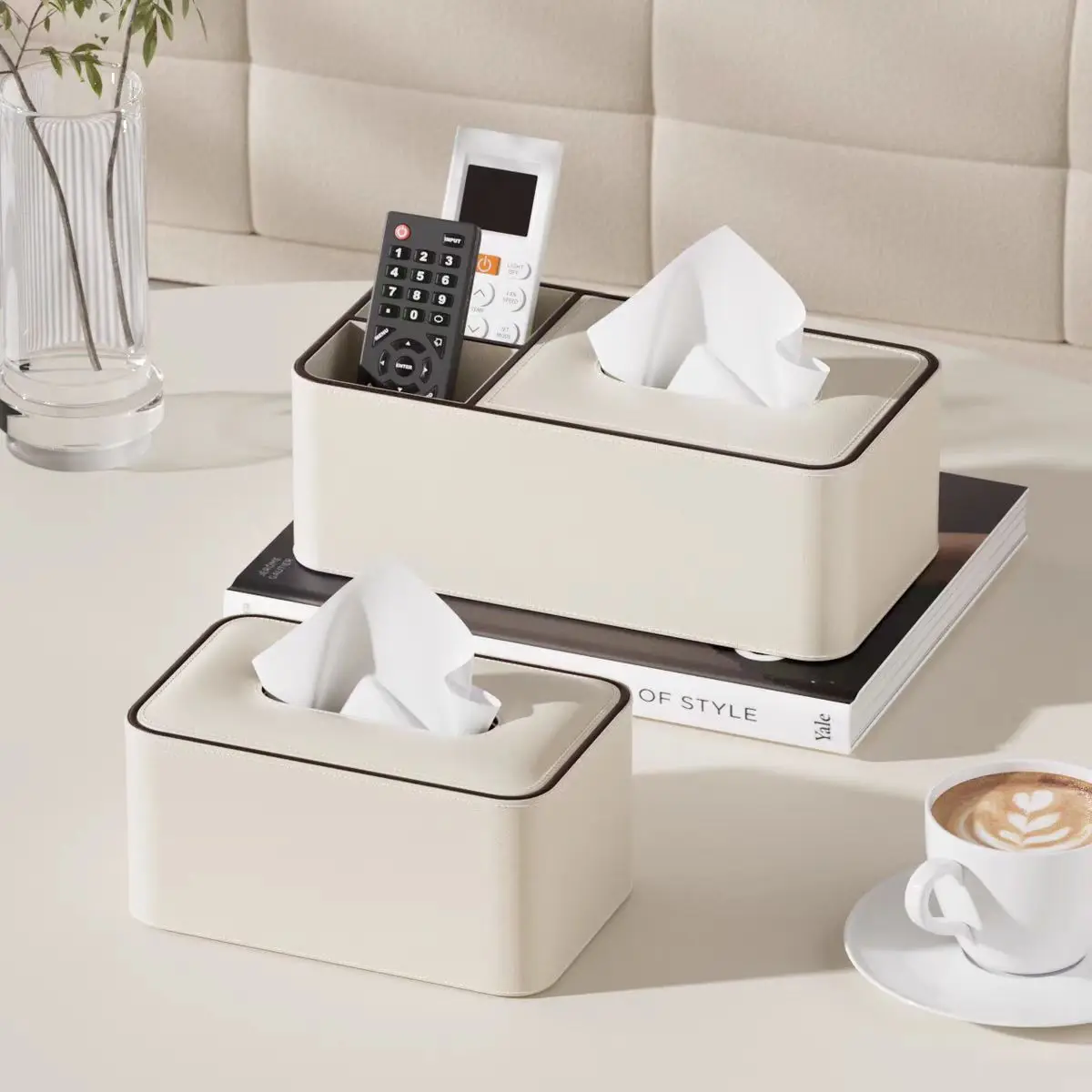 Decorative tissue box，high appearance level light luxury leather tissue box used in hotels, living rooms, office, princess room 5