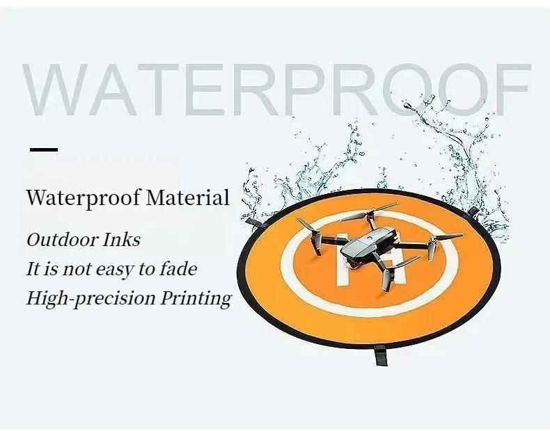 Gros plan sur le tapis d'atterrissage pour drone 110cm imperméable pliable montrant sa texture antidérapante et ses bords renforcés.