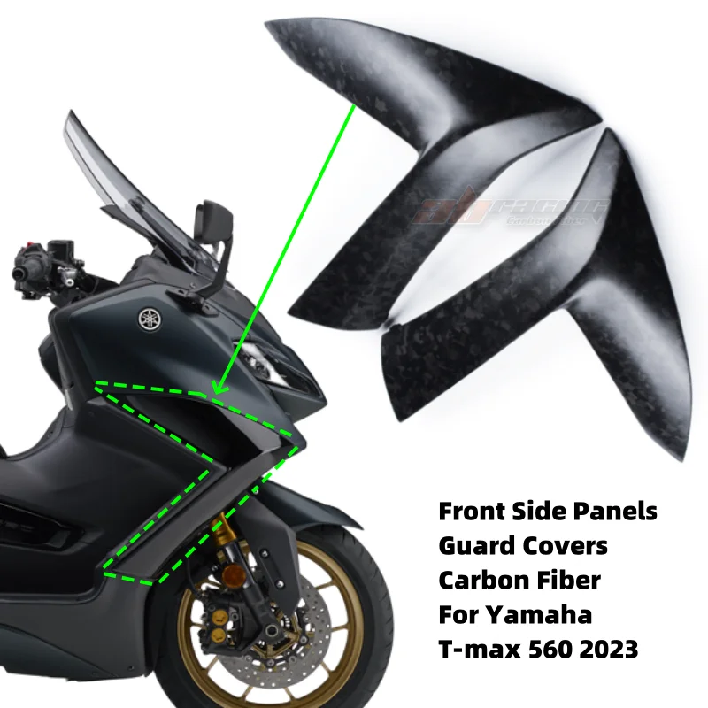 Pannelli Laterali Anteriori Coperture Di Protezione Trim Cowlings Per Yamaha Tmax 560 2023 Full Forged Carbon Fiber 100%