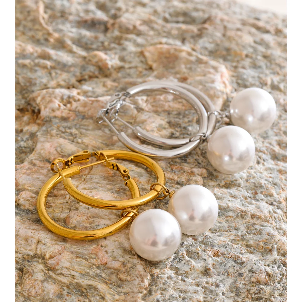 Yhpup Earrings Drop Dangle Stainless Steel Korean Chic Daily Use Waterproof