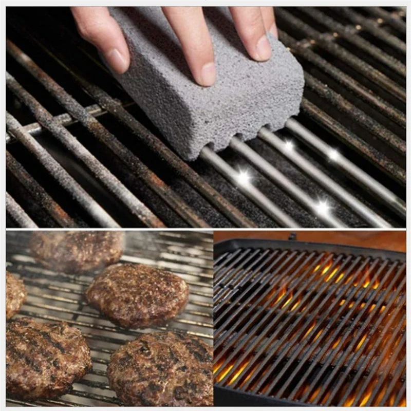 BBQ Grill Cleaning Brush Brick Block Barbecue Cleaning Stone Pumice Brick for Barbecue Rack Outdoor Kitchen BBQ Tools bbq cleaning tools