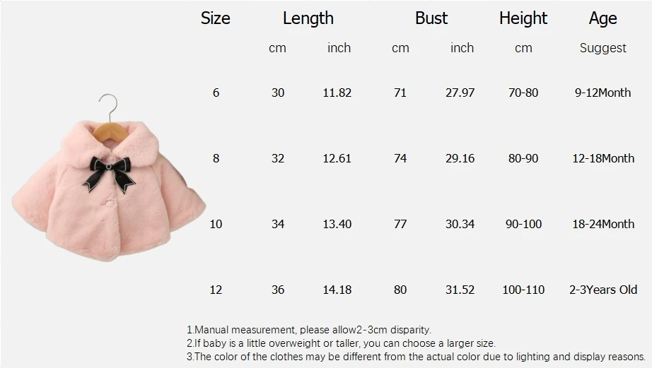Baby Mädchen Plüsch Mantel Koreanischen Stil Bogen Einfarbig Langarm Revers Schal Mädchen Winter Täglich Halten Warme Kleidung – Detail 1