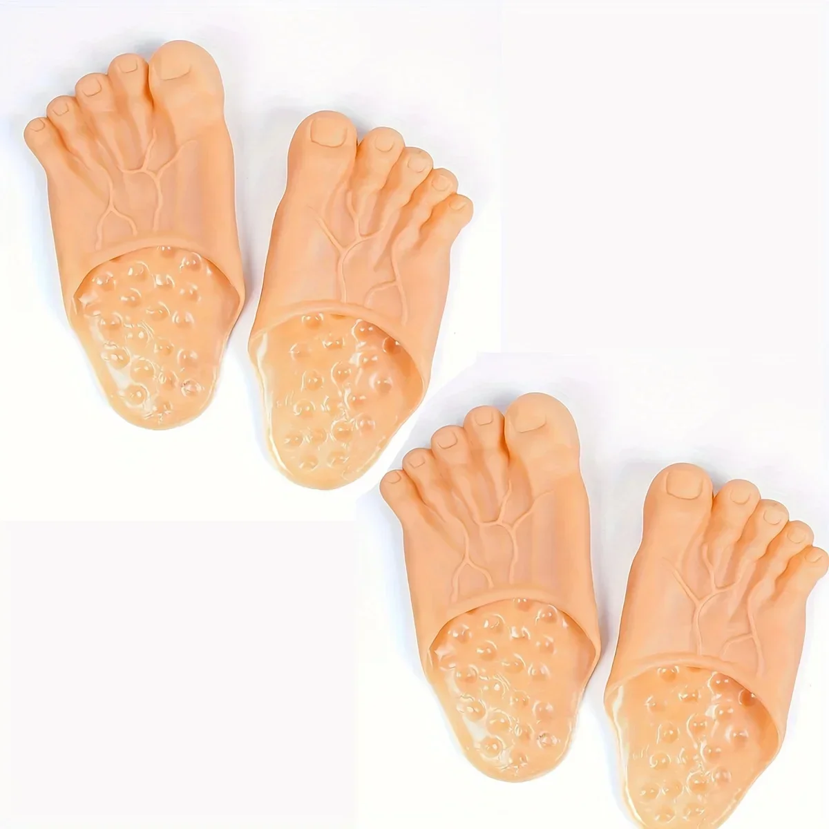 1pair Funny and Parody Slippers Prank Simulation Barefoot Shoes Big Foot Shoes Performance Shoes
