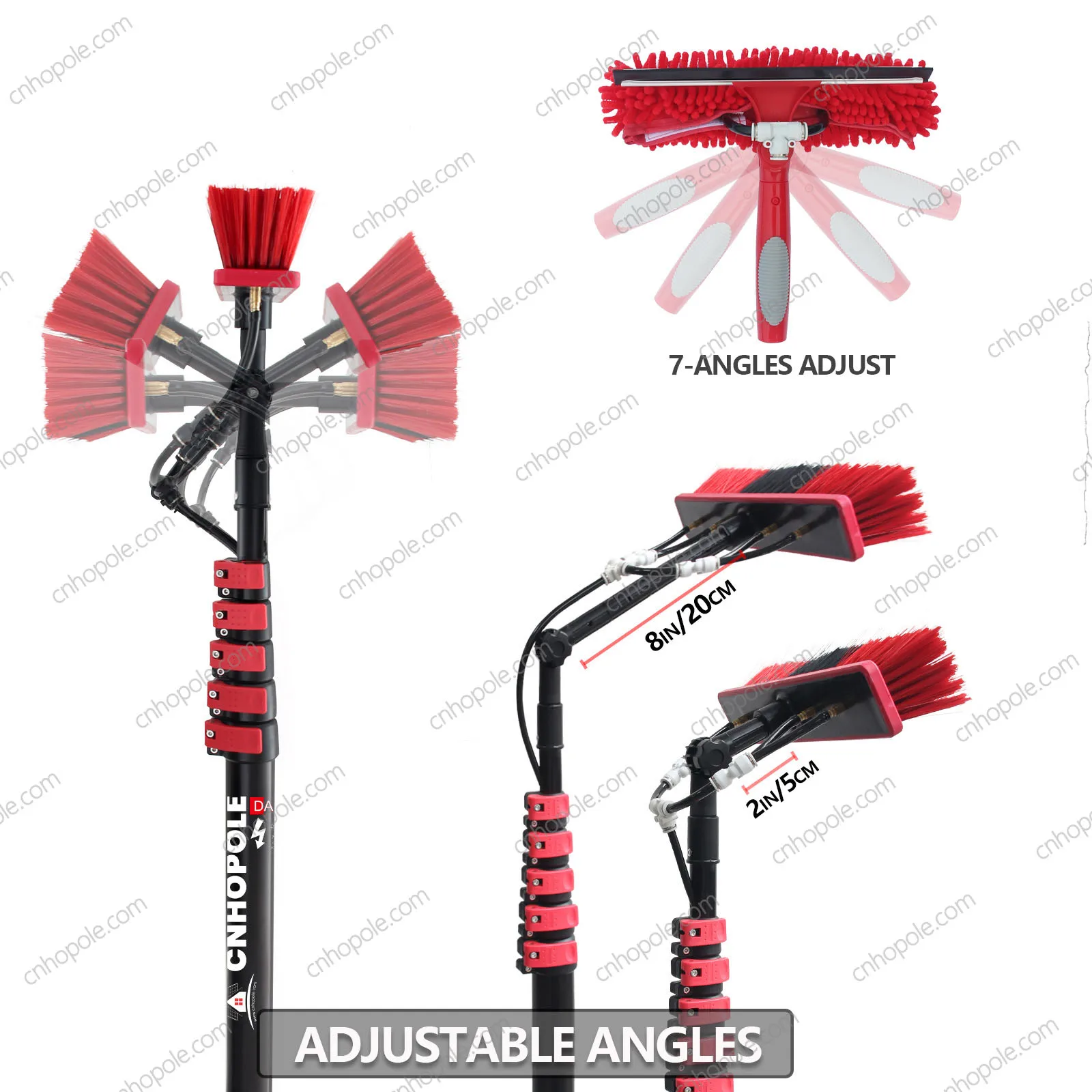 30 FT Window Cleaning Pole Water Fed Brush Kit 9 Meters Telescopic Extendable Solar Panel Washing Tool 2