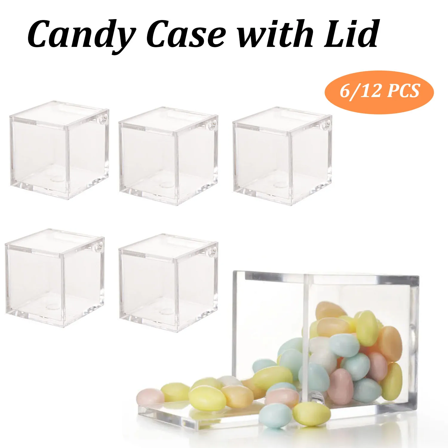 3 Inch Plastic Boxes 50 Piece Clear Plastic Acrylic Round Storage Boxes ...