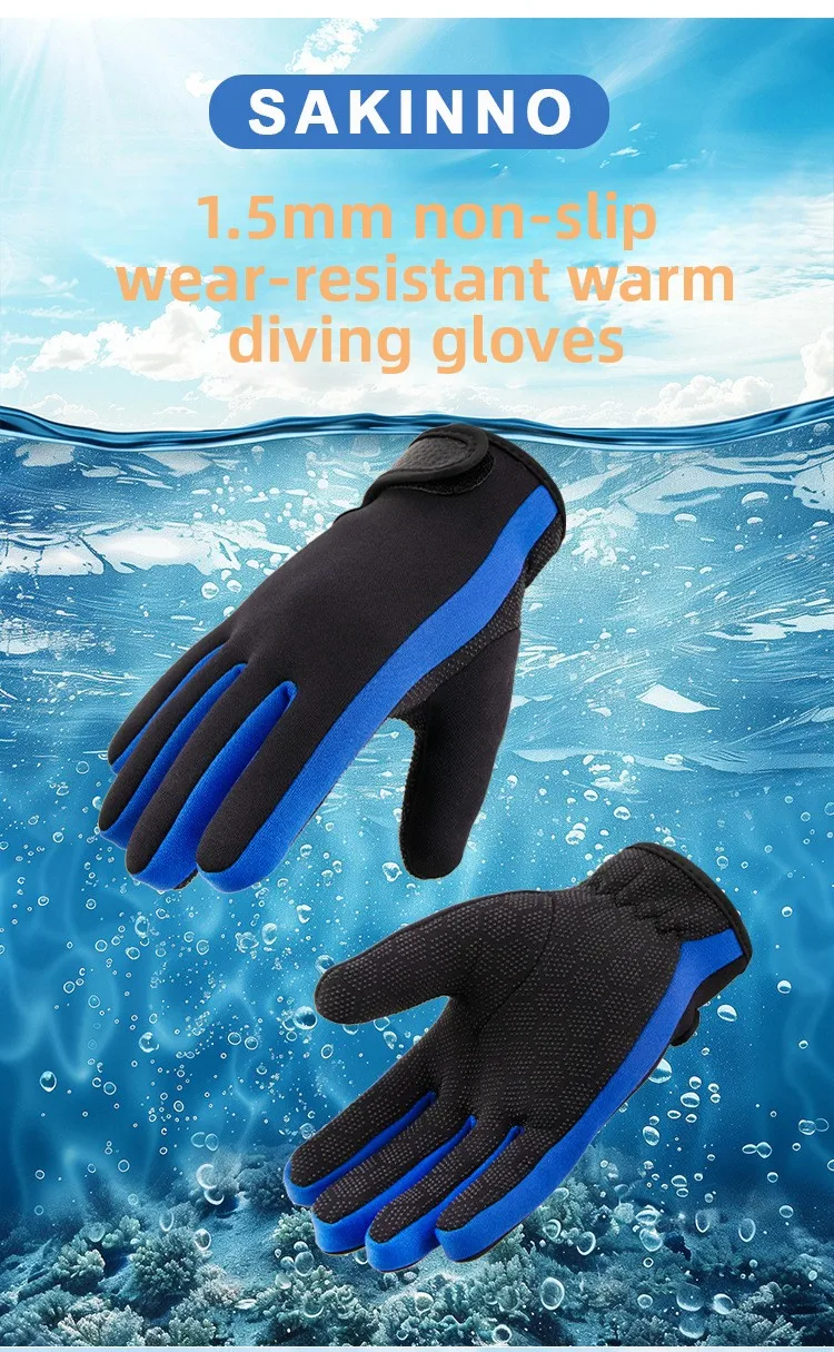1,5 mm Neoprenanzug-Handschuhe, Neopren-Handschuhe, Tauchen, Surfen, Speerfischen, Schnorcheln, warme Handschuhe zum Angeln, Surfen, Surfen, Tauchen – Detail 1