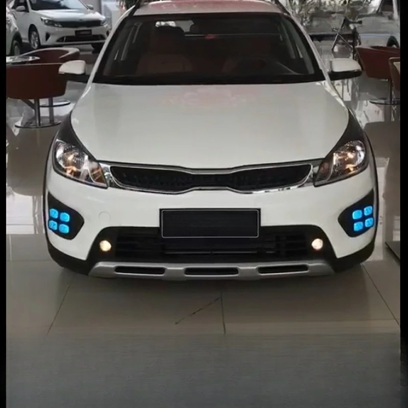 For Kia KX CROSS 2017 2018 2Pcs Car Four-eye Led Daytime Running Light DRL Yellow Turn Singal Front Bumper Daylights Accessories detail image 3