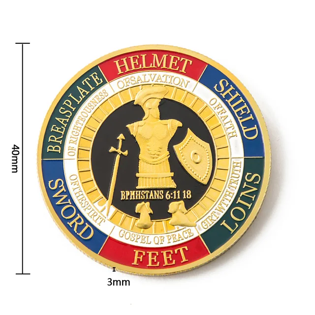 A Szuvenír Érmét Isten Egész Páncéljára Őrzi Katonák Megemlékező Érme Imádkozzatok Mindig Gyűjtemények - Image 6