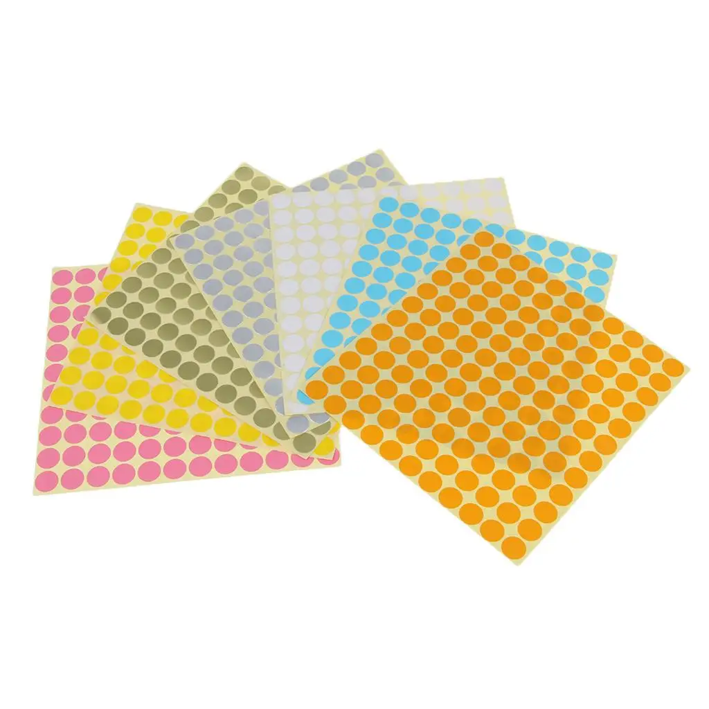 7 Sheets Essential Oil Color Coded Bottle Labels Round Dots Stickers