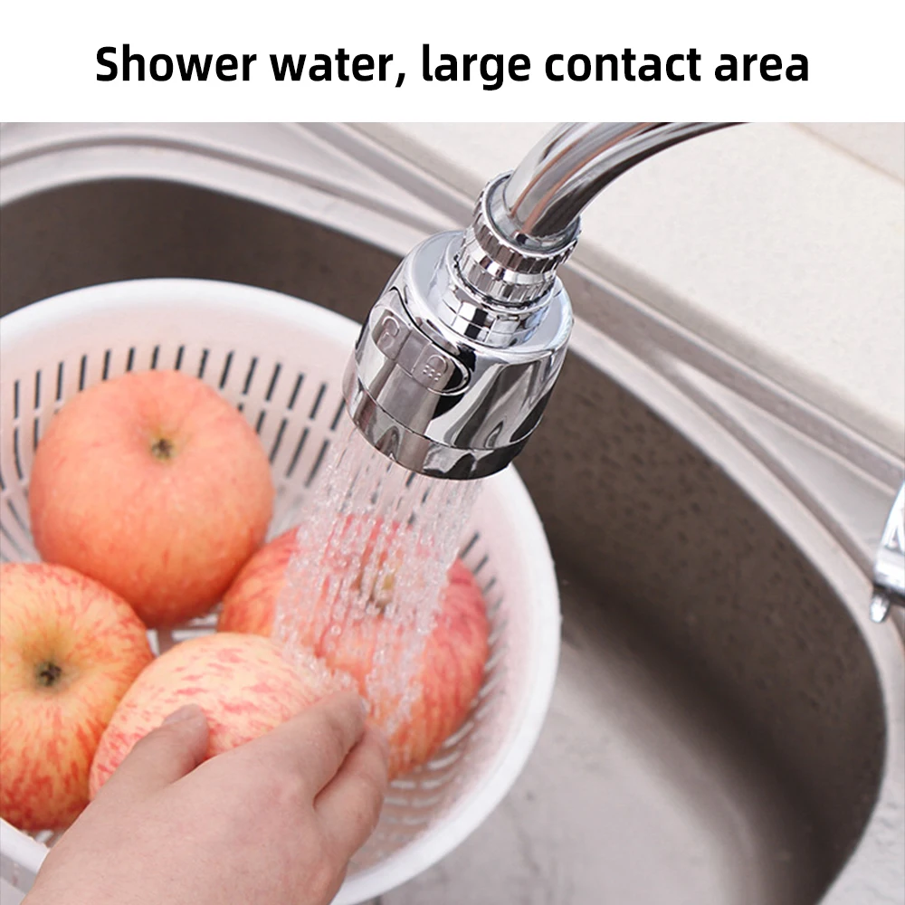 2 Modes Rotatable Water Saving Kitchen Faucet Extender High Pressure Splash-Proof Nozzle Tap Adapter Sink Filter Sprayer