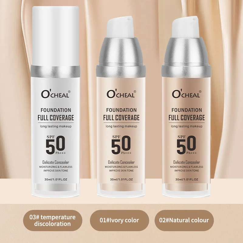 Liquid Foundation Makeup Cosmetics Makeup Cream Color Changing Long-Lasting Moisturizing BB Cream Base for Women