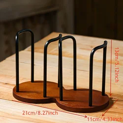 Bamboo - Base Disposable Cup Dispenser for Home, Office, and Party Use (Black - D)