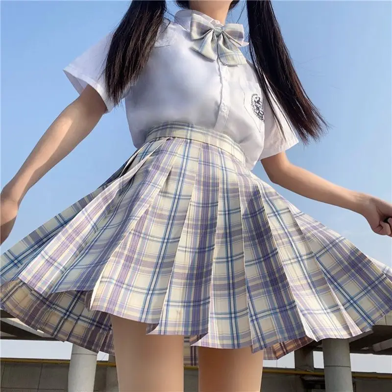 plaid skirt New Korean version of pleated skirt 2022 high waist summer women's skirt sexy plaid mini skirt dance skirt brown skirt