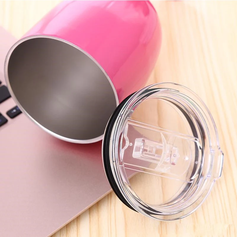 Tumbler Cup 10oz Goblet Wine Cup With Seal Lid Double Wall Stainless Steel Tumbler Champagne Layer Cocktail Mug For Christmas Party